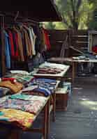 Foto gratuita scena con oggetti diversi venduti in una vendita in cortile per affari.