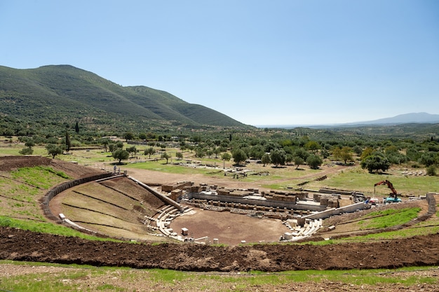 Free photo scenery of an ancient historic theatre in greece