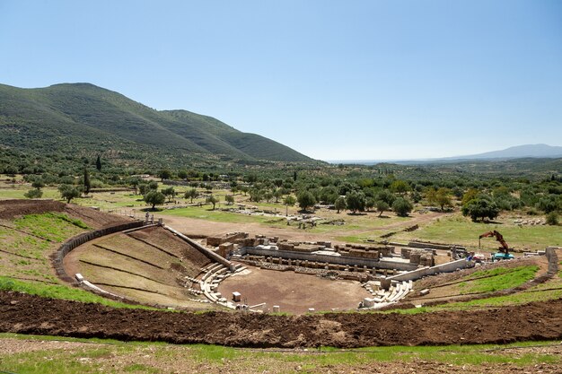 ギリシャの古代歴史劇場の風景