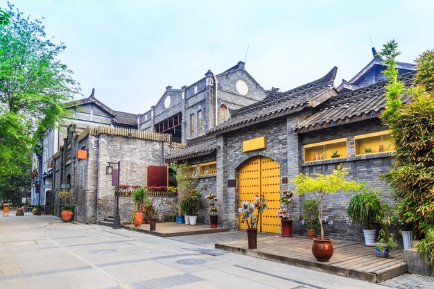 풍경 집 골동품 중국 건축