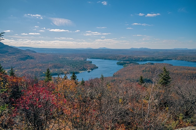 Scenic view of a river winding through the plains  under a cloudy sky