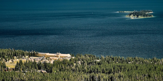 Scenic view of the Yellowstone Lake in Yellowstone National Park, Wyoming USA