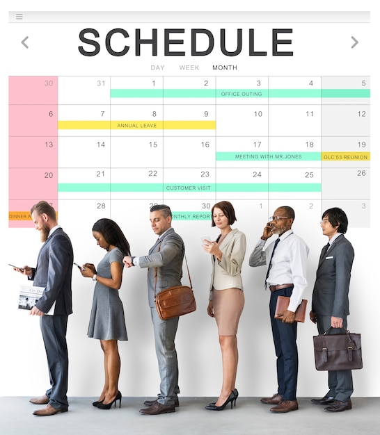 Schedule table event planner concept