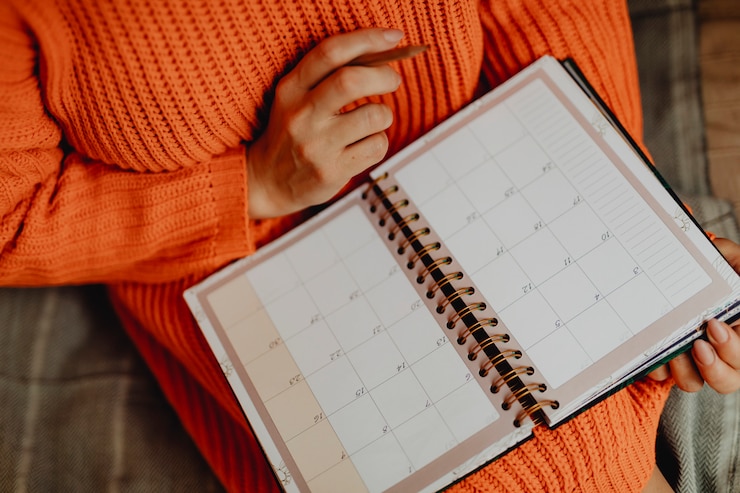 Free Photo scheduling in an agenda