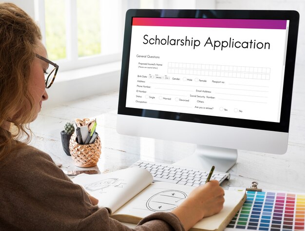 scholarship application document contract form concept