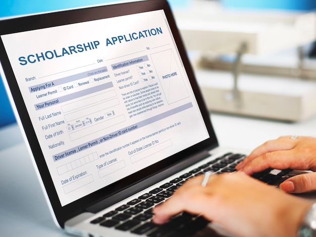 Scholarship application form foundation concept