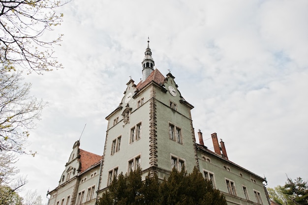 Schonborn hunting castle in CarpatyTranscarpathiaUkraine Built in 1890 Clock tower
