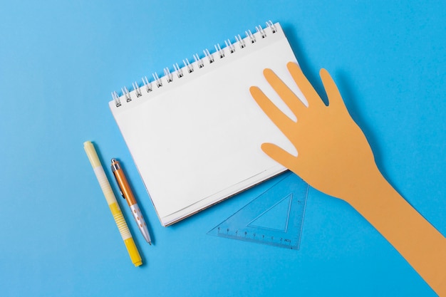 School items arrangement above view