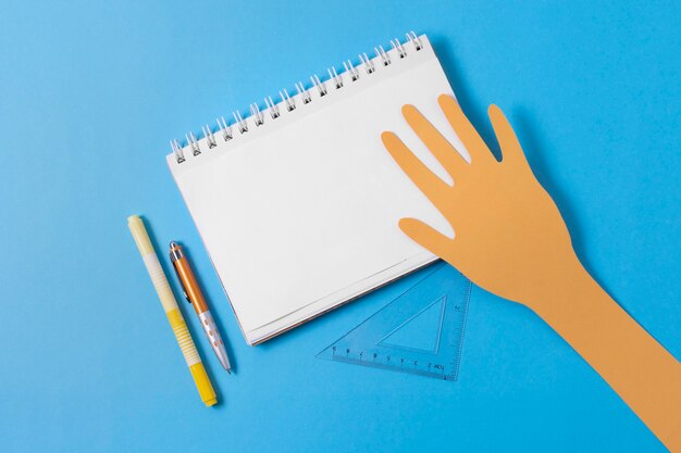 School items arrangement above view