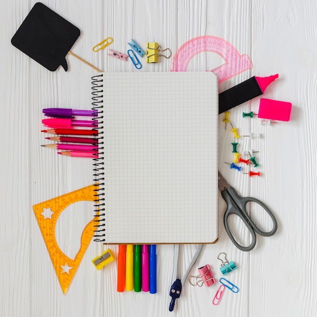 Free photo school materials on the table