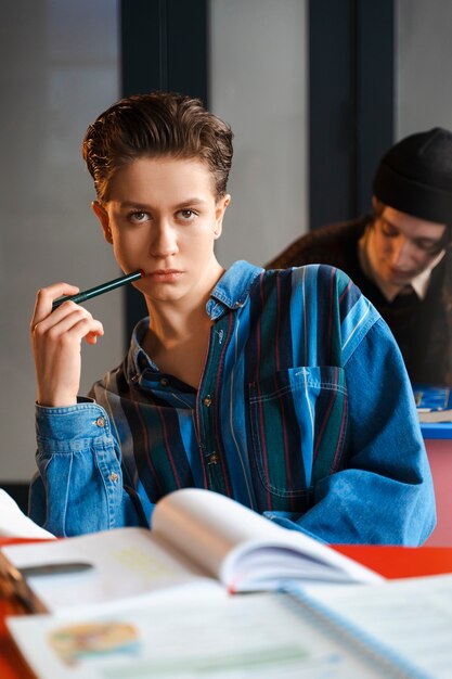 School scene with queer teens