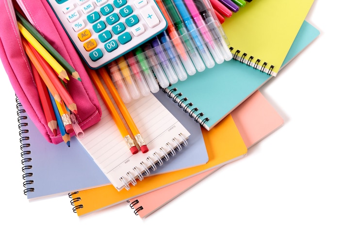 Free Photo school stationery with accessories