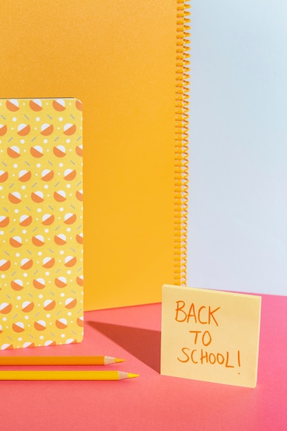 School supplies on the table assortment