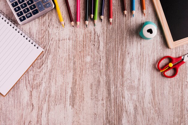 School tools on table