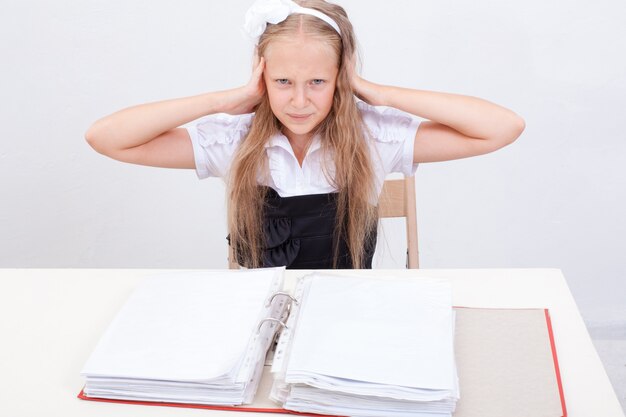 Schoolgirl with folders