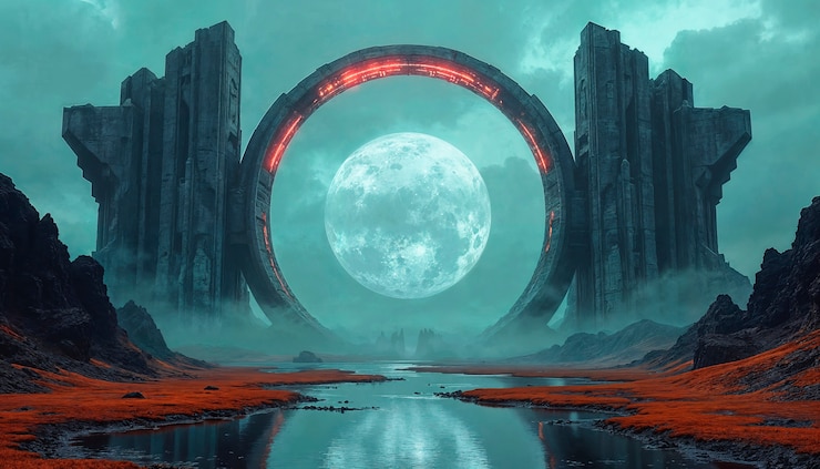 Free Photo sci-fi fantasy landscape