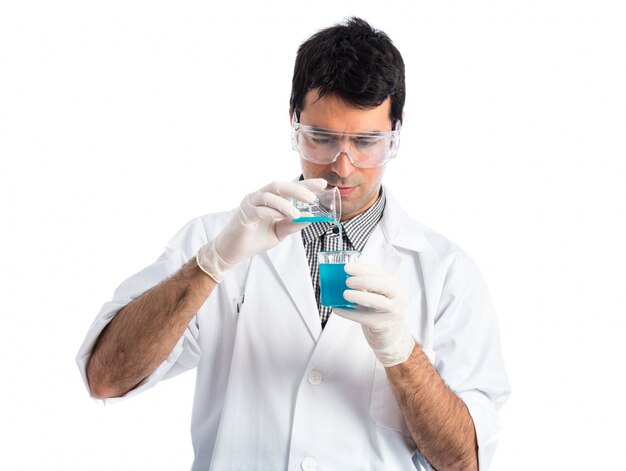 Scientist analyzing a test-tube