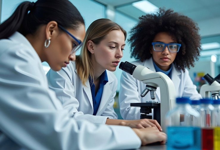 Free Photo scientists collaborating on research