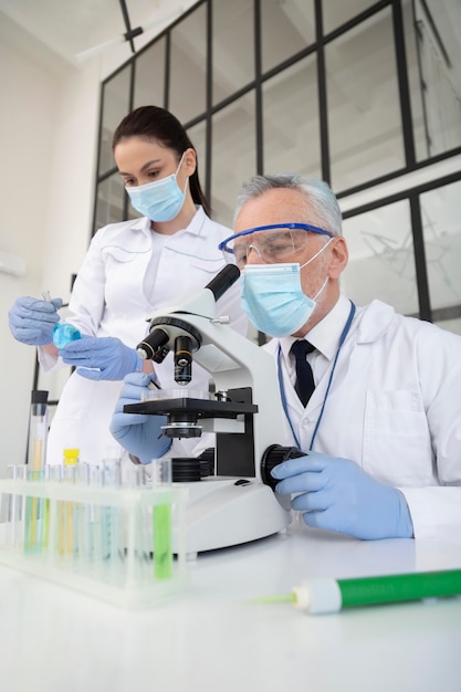 Scientists working in lab