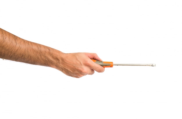 screwdriver over isolated white background