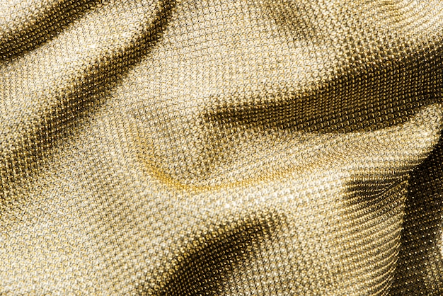 Scrunched gold fabric