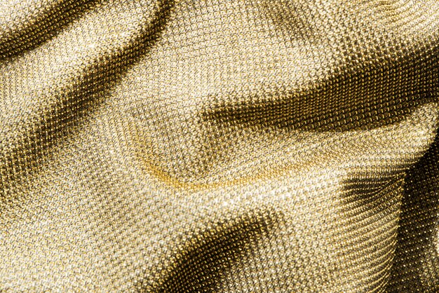 Scrunched gold fabric