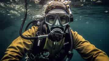 Бесплатное фото Создан искусственный интеллект для подводного плавания