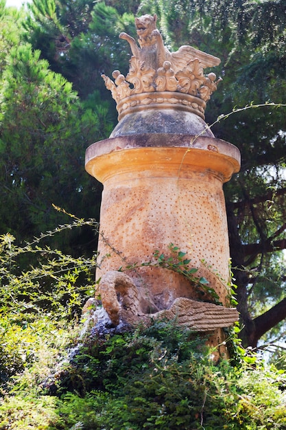 Sculpture at Labyrinth Park of Horta in Barcelona