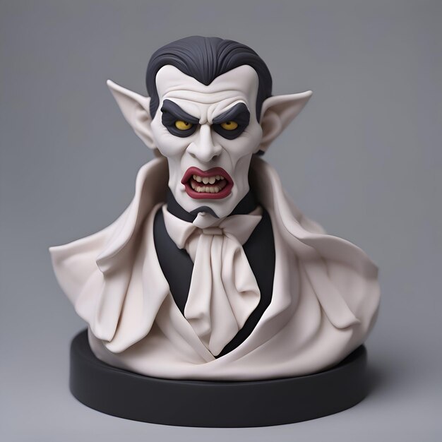 無料写真 灰色の背景に吸血鬼の彫刻ハロウィーン