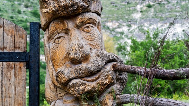 Sculptured wooden fence