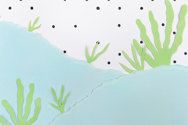 Under The Sea Background With Diy Paper Collage