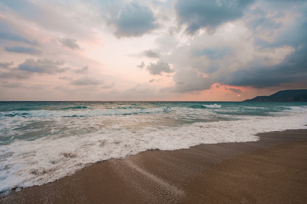 Sea and Blue Sky Background.