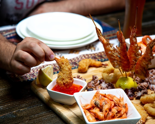 Sea food on the table