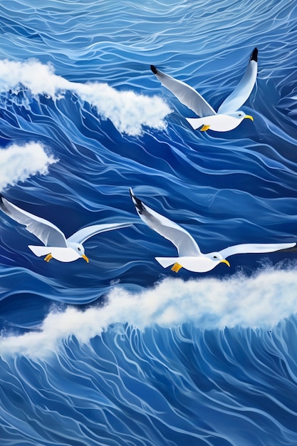 sea landscape with digital art style