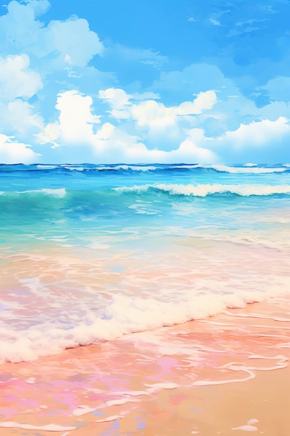 Sea landscape with digital art style