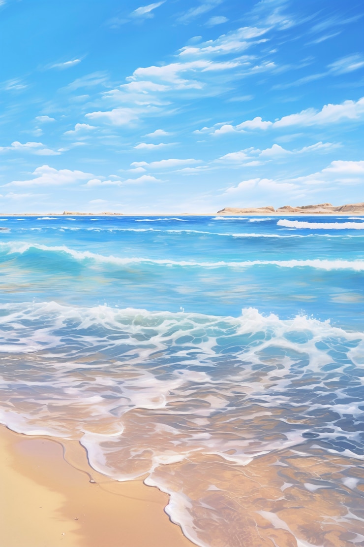 無料Photo デジタルアートスタイルの海風景