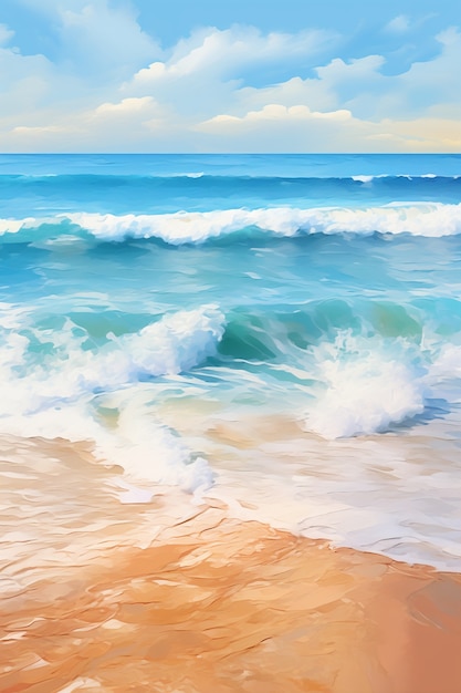 Free photo sea landscape with digital art style