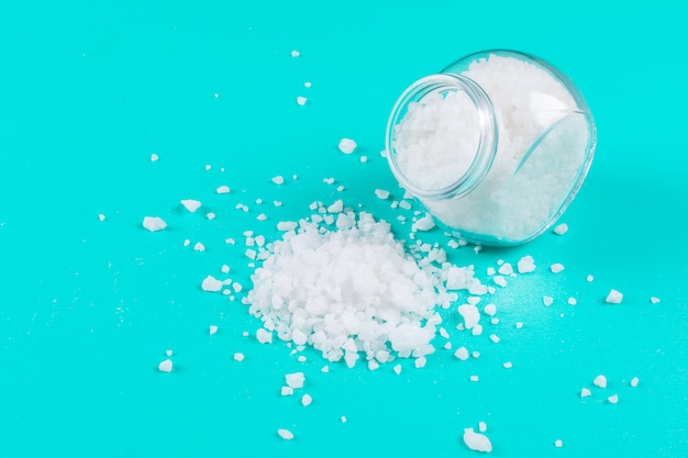 Sea salt in coming out of small jar