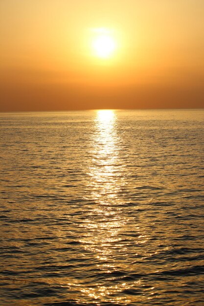 Sea under the sunlight during the golden sunset - perfect for wallpapers and backgrounds