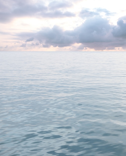 波と曇りのある海