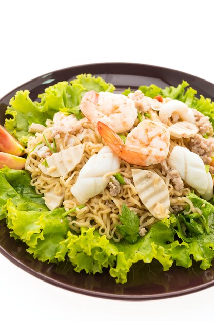 Seafood Spicy noodles salad with thai style