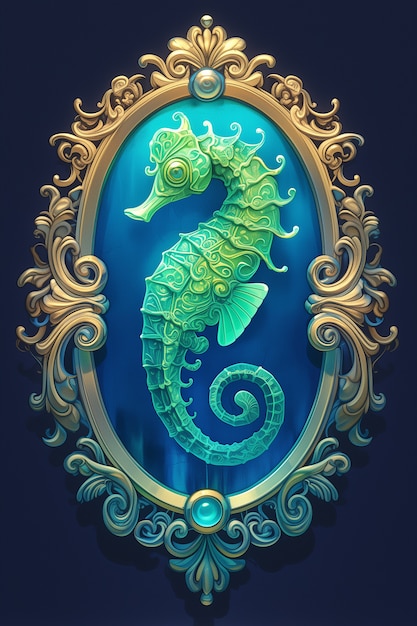 Free photo seahorse digital art illustration