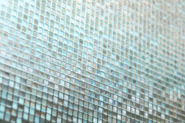 Seamless blue glass tiles texture background,window, kitchen or bathroom concept