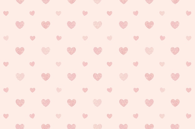 Seamless glittery pink hearts patterned