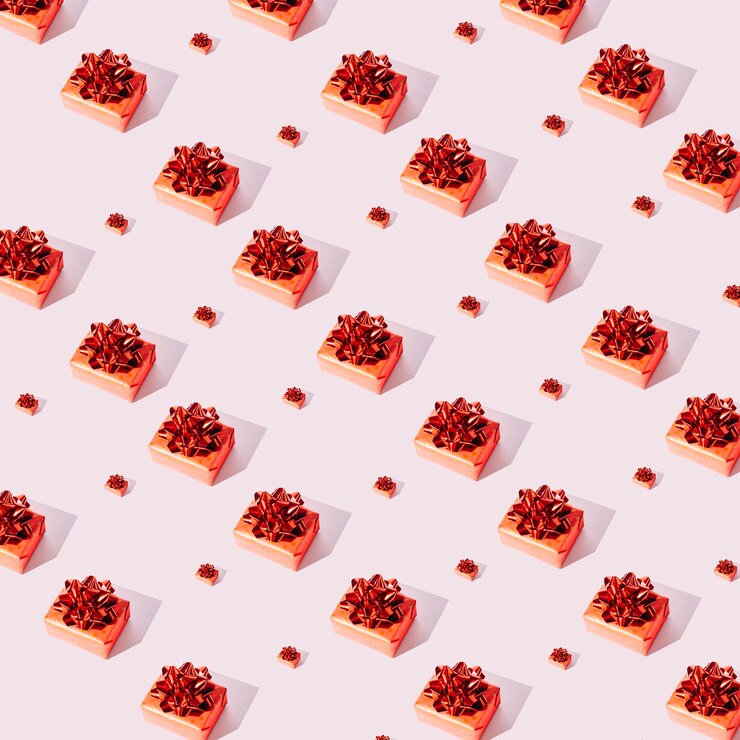 Free Photo seamless pattern of gift boxes with bows 