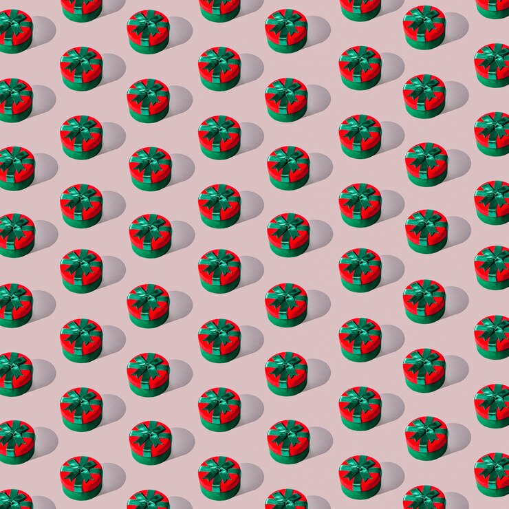 Free Photo seamless pattern of round gift boxes