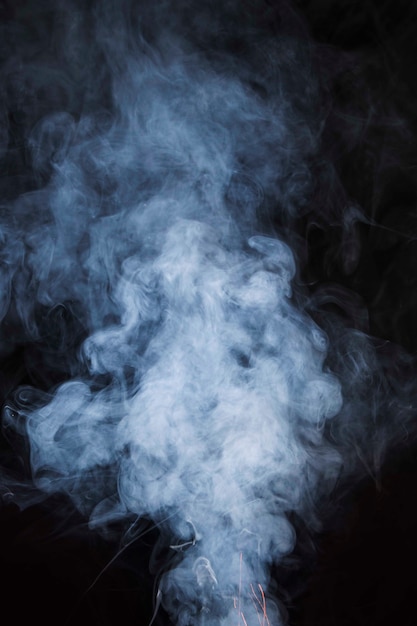 Seamless white smoke texture black background