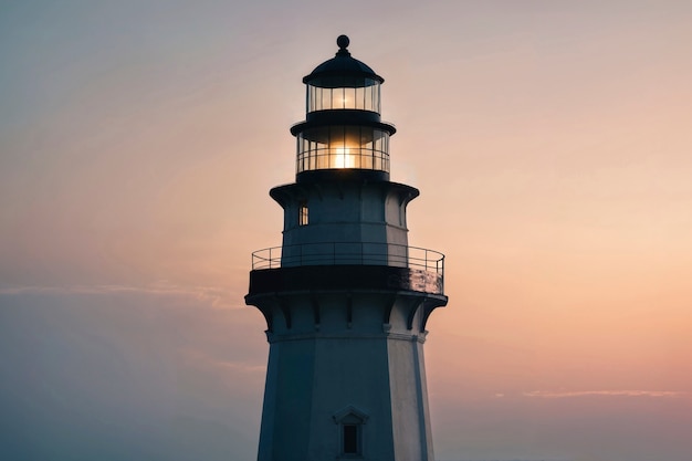 Free photo seascape with lighthouse