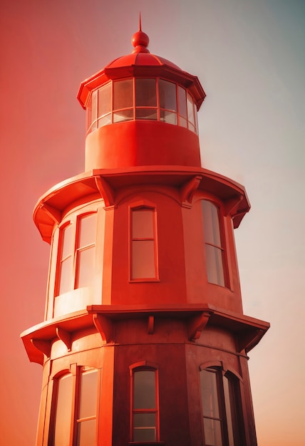 Free photo seascape with lighthouse