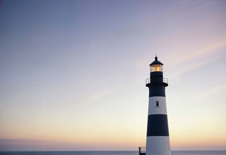 Free Photo seascape with lighthouse